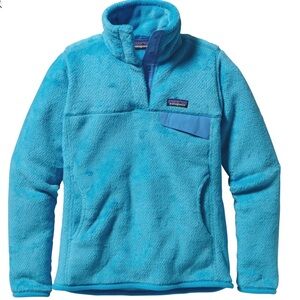 Patagonia Women’s Fleece Pullover Blue Snap Button Front‎ Pockets Size S